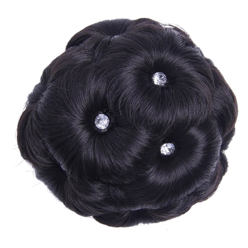 Fábrica al por mayor diamante nueve flor moño pelo clip peluca flor brote nupcial accesorios para el cabello updo pelo moño pelo bolsa en stock