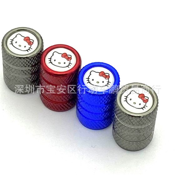 Suitable for car wheel polo valve core cap Hello Kitty valve cap KT cat valve cover metal dustproof decoration