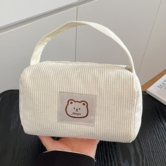 2025新灯芯绒手提化妆包女学生韩版可爱外出手拎包女大容量洗漱包