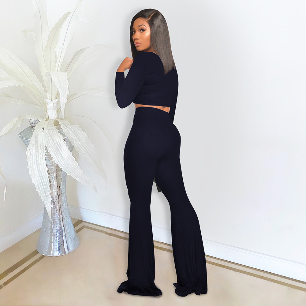 525g Weight Long Sleeve Sleeve Length Polyester Fabric Type Pant Co-ord Set Sets Type 2 Pieces Set Quantity Daily Occasion U Neck Neckline Slim Fit Type Solid Color Pattern Summer, Spring Season Women's Gender Printing Design Casual Style Daily Women's Casual Solid Color Polyester Printing Pant Co-ord Set Pants Sets 18