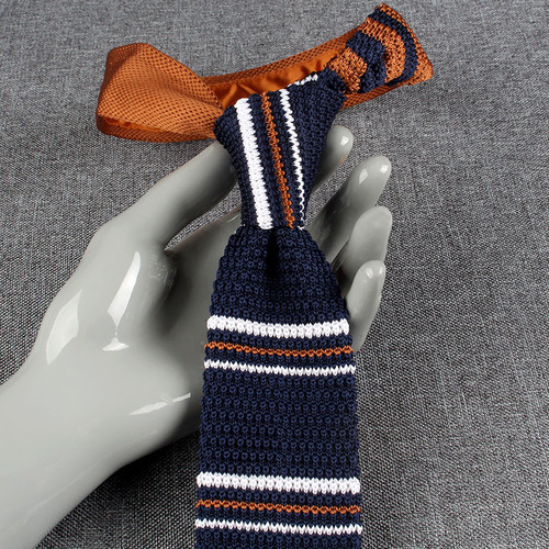 Autumn/Winter Fashion British Casual Matchable Woolen Collar Tie 7cm Striped Arrow Type Knitted Tie Handmade 6cm Wholesale