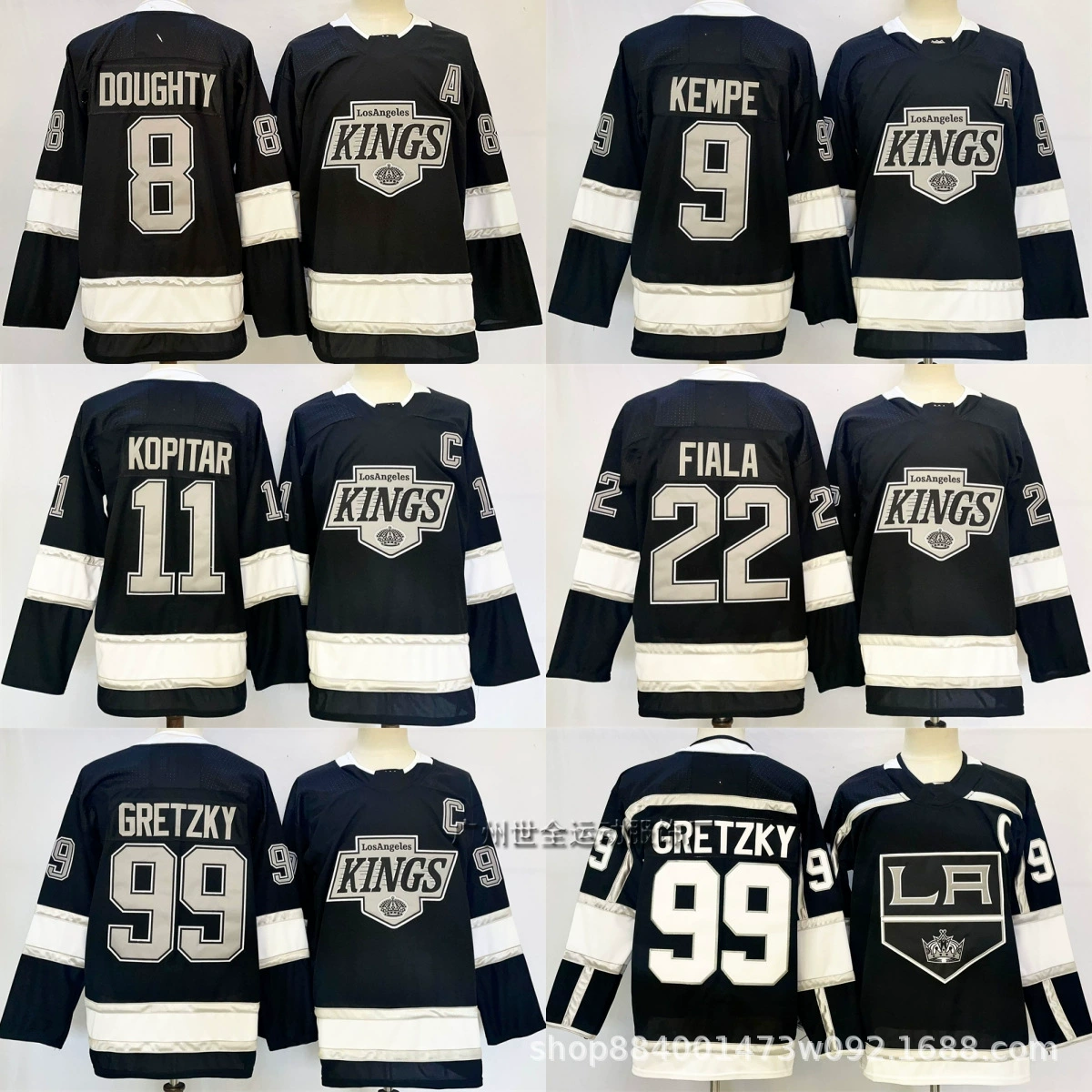 Новая стандартная хоккейная форма LA Kings, номер 99, вышитая, мужская, для тренировок по американскому хоккею, оптом