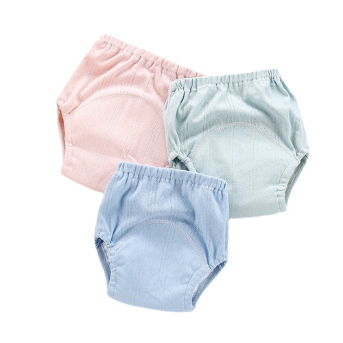 Ribbed children's waterproof learning pants 4-layer cotton gauze infant training pants children's diaper pocket baby cloth diapers