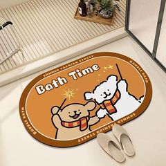 Cartoon Puppy Bathroom Mat Household Soft Silica Gel Water Absorbent Anti-Slip Foot Mat Bathroom Entrance Rapid Drying Entry Mat