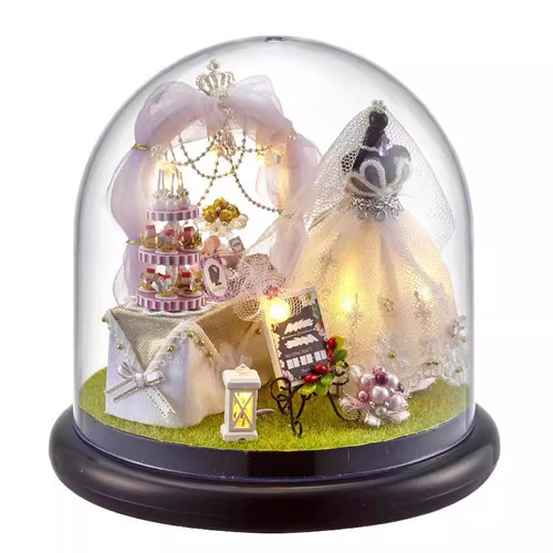 Zhiquwu DIY cabin hand-assembled around the world together series house model gift for girls