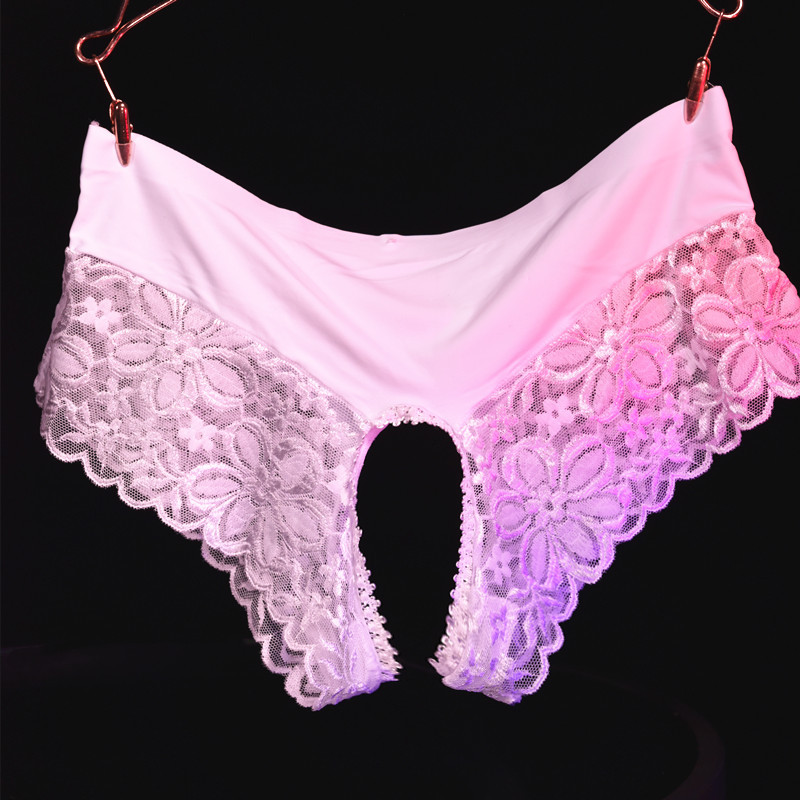 Ropa interior japonesa de mujer sexy entrepierna abierta encaje integrado calzoncillos de seda de hielo Levantamiento de cadera gratis lencería sexy más tamaño tentación