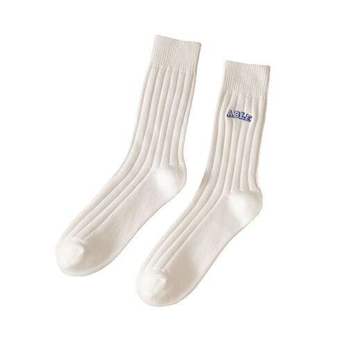 Thick line embroidered letter socks for men, medium and high socks, Shawn Yue fluorescent green thickened stockings, sports pile socks for women