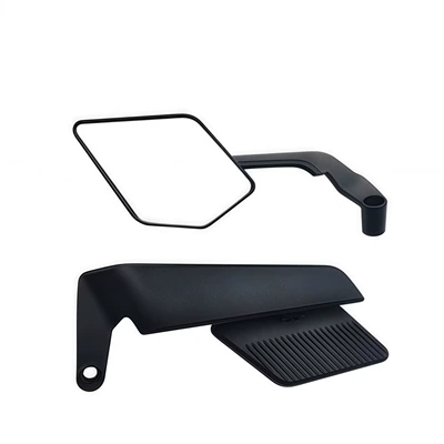 General Motorcycle Accessories Modified Fixed Wing Rearview Mirror Street Car Sports Car Aluminum Alloy Colorful Reflector Reversing Mirror (Motorcycle rearview mirror) - black