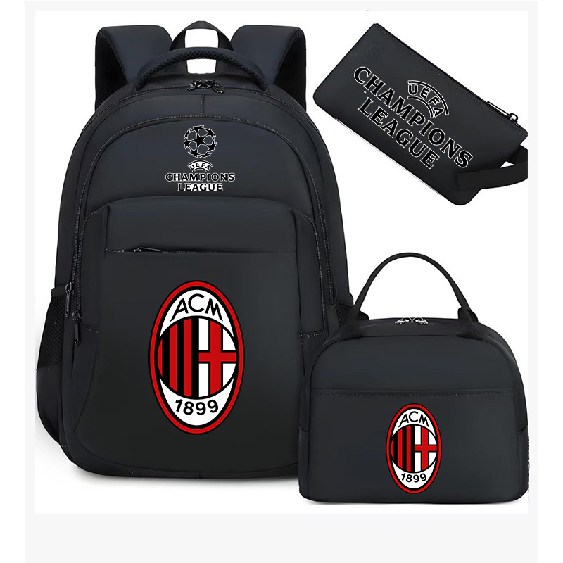 Aficionados al fútbol del Real Madrid Chelsea estudiantes de primaria alrededor de la mochila del Bayern mochila de tres piezas de gran capacidad