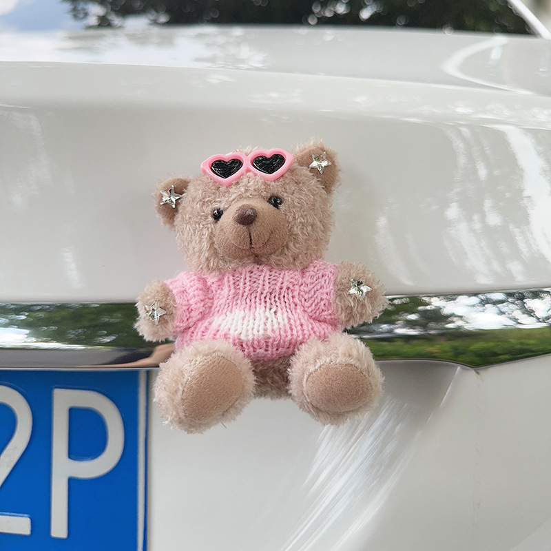 Colgante de cola de automóvil lindo peluche oso muñeca muñeca baúl de automóvil decoración de decoración de motocicleta eléctrica
