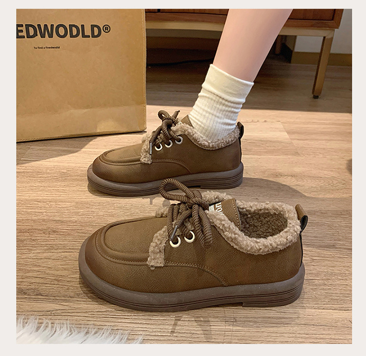 Kleine Lederschuhe im britischen Stil, trendige Winternische für Mädchen, Isolierung aus Baumwollplüsch mit niedrigem Absatz, Außenschuhe mit weicher_voghion.com