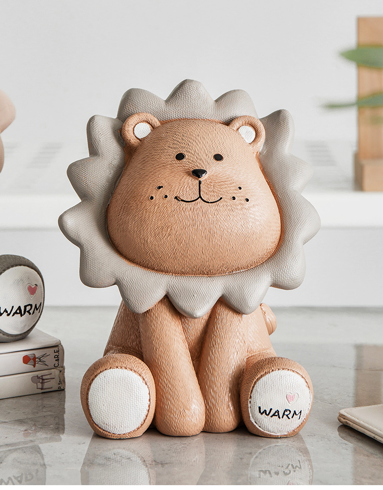 Nordic ins león alcancía grande creativo lindo moneda niños alcancía decoración salón decoración