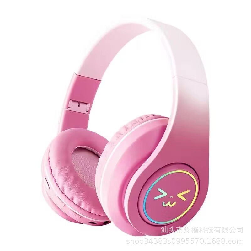跨境爆款B39渐变色头戴式蓝牙耳机重低音炫彩发光无线耳麦游戏批|undefined