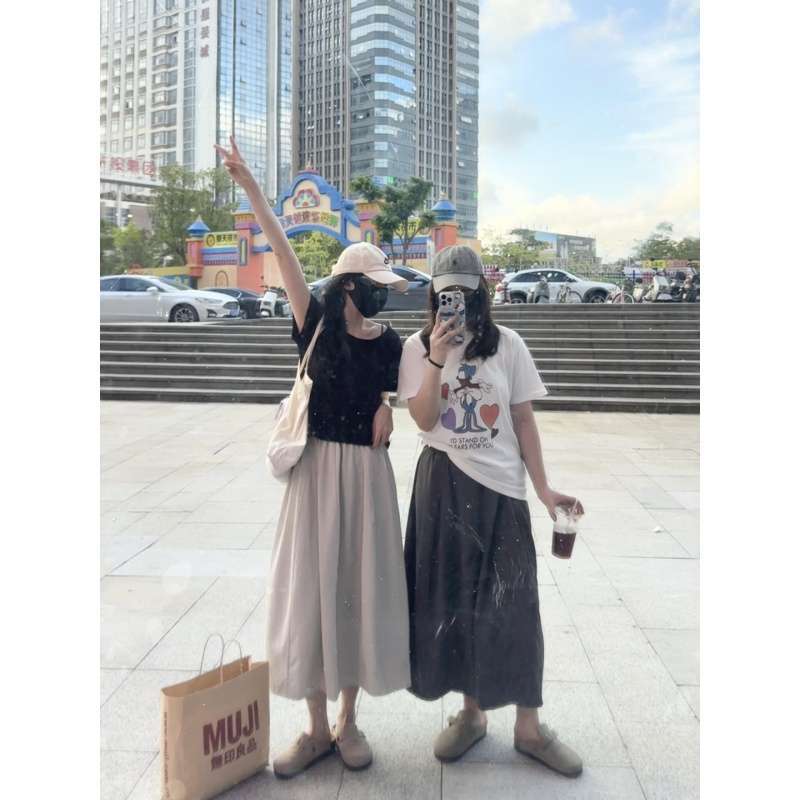 2026新款大码浅卡其工装裙胖mm显瘦a字花苞裙巨好看的早春半身裙