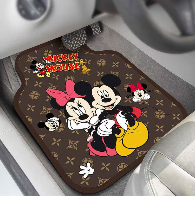 Cartoon Car Floor Mats, Universal Diatom Mud Water-Absorbent Anti-Slip Floor Mats, Wear-Resistant and Dirt-Resistant Single-Piece Full Set of Car Mats Decorative Mats