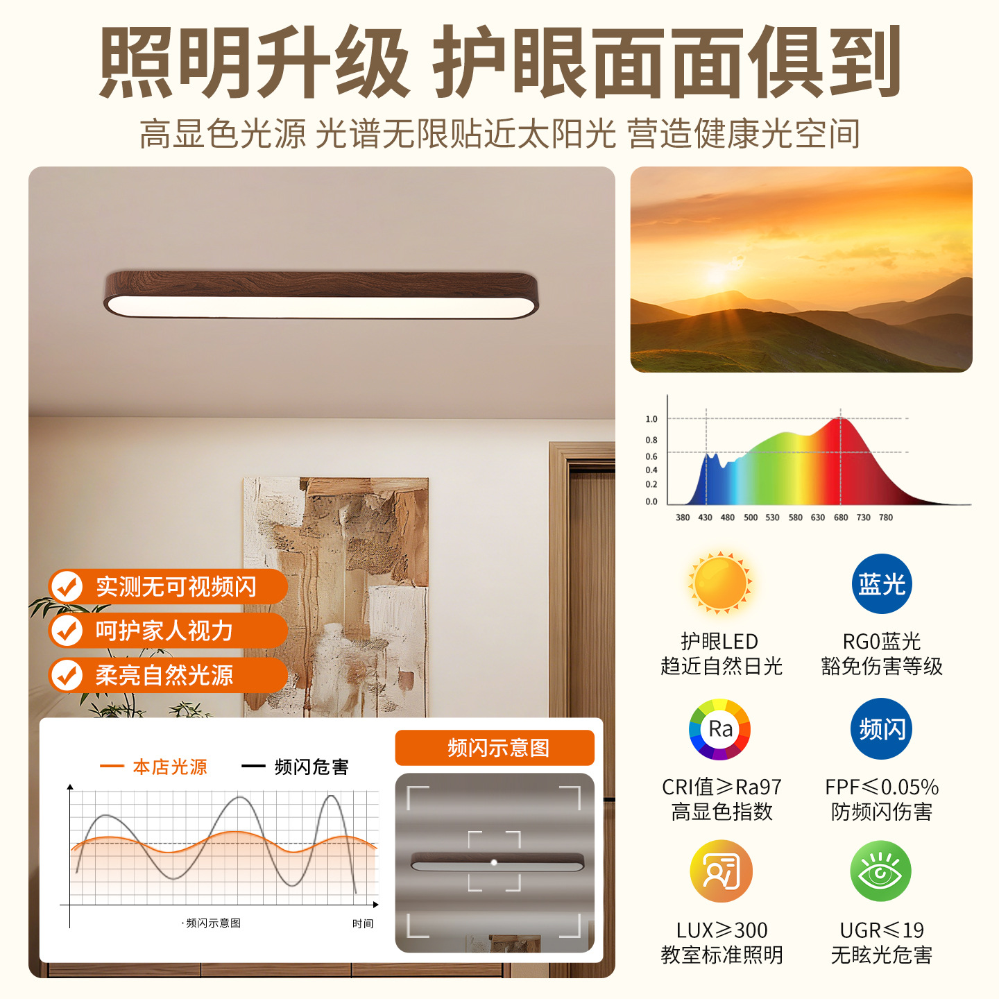 Lámpara de Techo Retro para Pasillo 357L de Hierro y Acrílico con Luz LED para Pasillo Balcón y Vestidor image 4
