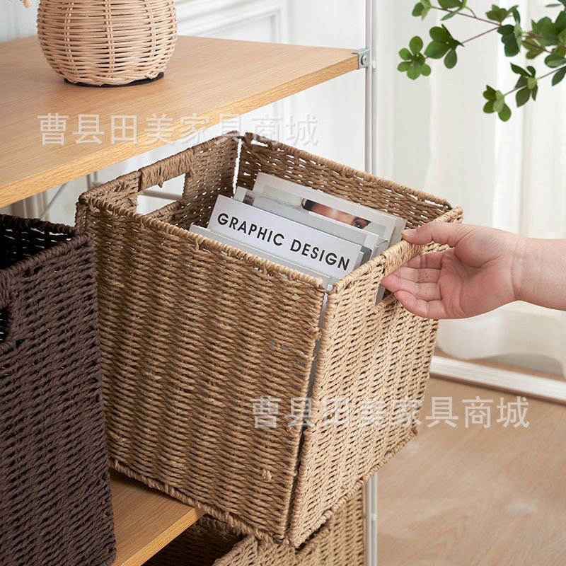 Cesta de lavandería plegable cesta de lavandería cesta de almacenamiento tejida cesta de almacenamiento de artículos diversos dormitorio organización cesta de almacenamiento doméstico