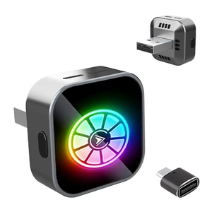 RGB rəngli işıqlı ağıllı düymə simsiz Carplay adapter Android Auto iki-birində qutu təkmilləşdirilmiş versiya