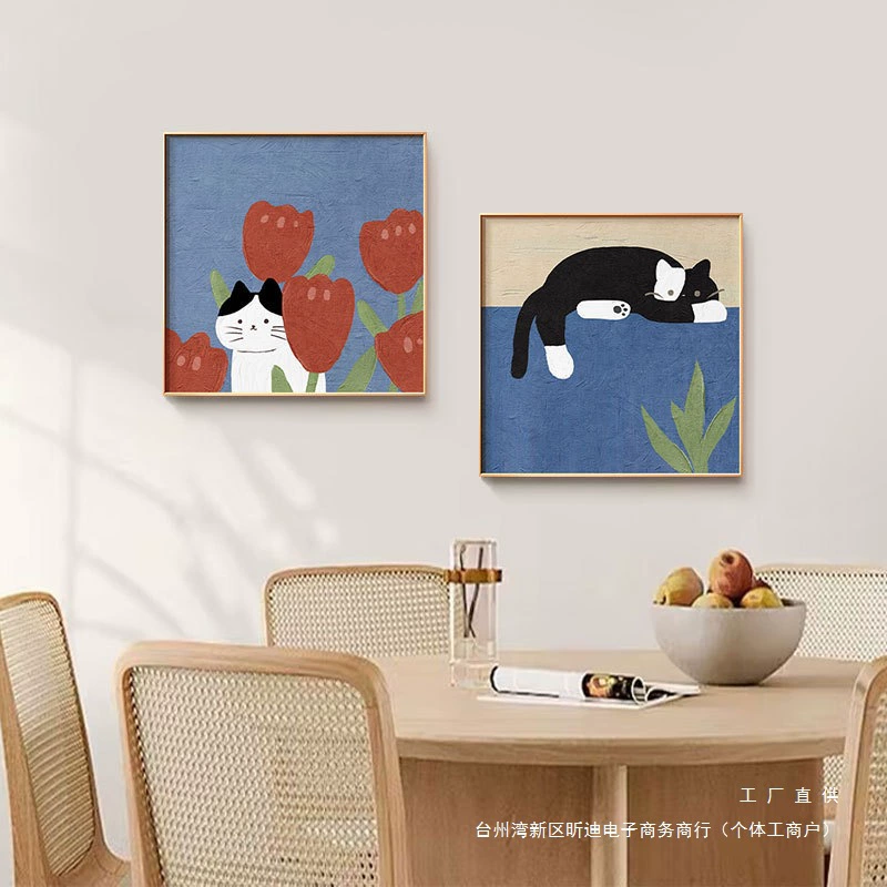 Картина для украшения гостиной в скандинавском стиле, милая подвесная картина для ресторана, подвесная картина для входа, высококачественная настенная роспись у кровати