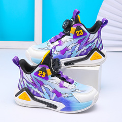 兒童籃球鞋春夏新款男童兒童運動鞋實戰耐磨防滑透氣網面童鞋外貿