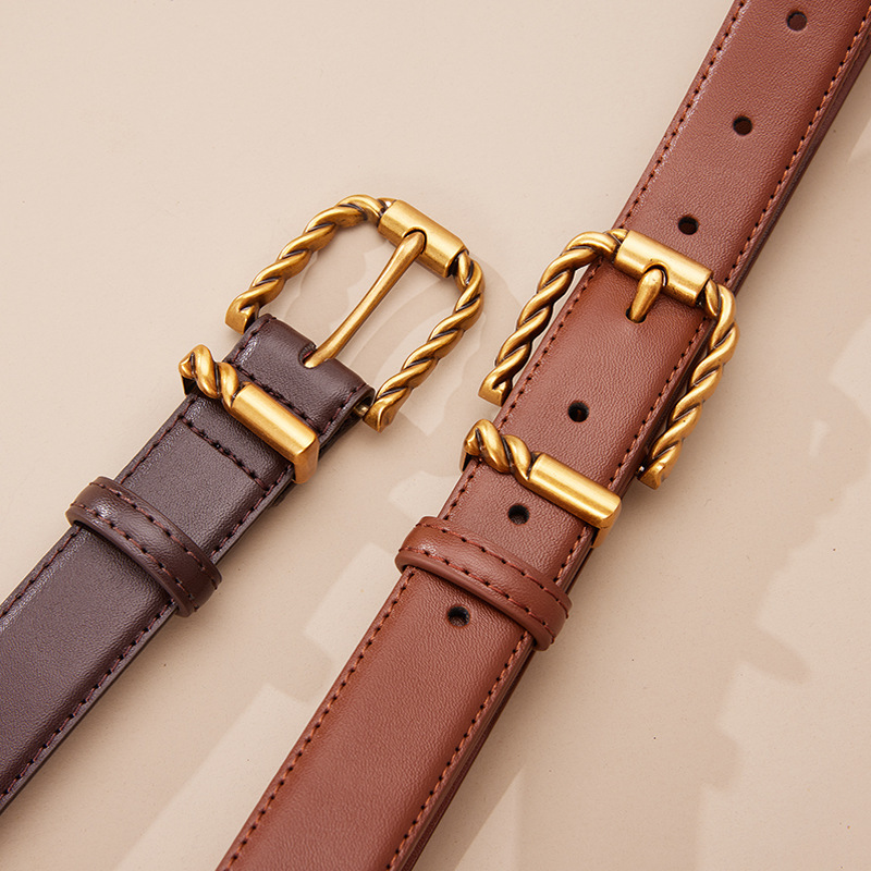 Belt for Women with Jeans Belt, Genuine Leather Pin Buckle, Fashionable and Versatile Black Decorative Women's Trouser Belt for Work Clothing Belt for Women with Jeans Belt, Genuine Leather Pin Buckle, Fashionable and Versatile Black Decorative Women's Trouser Belt for Work Clothing