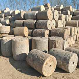 批发老石磙仿古装饰雕刻摆件园林造景户外庭院石雕老石器农具石柱