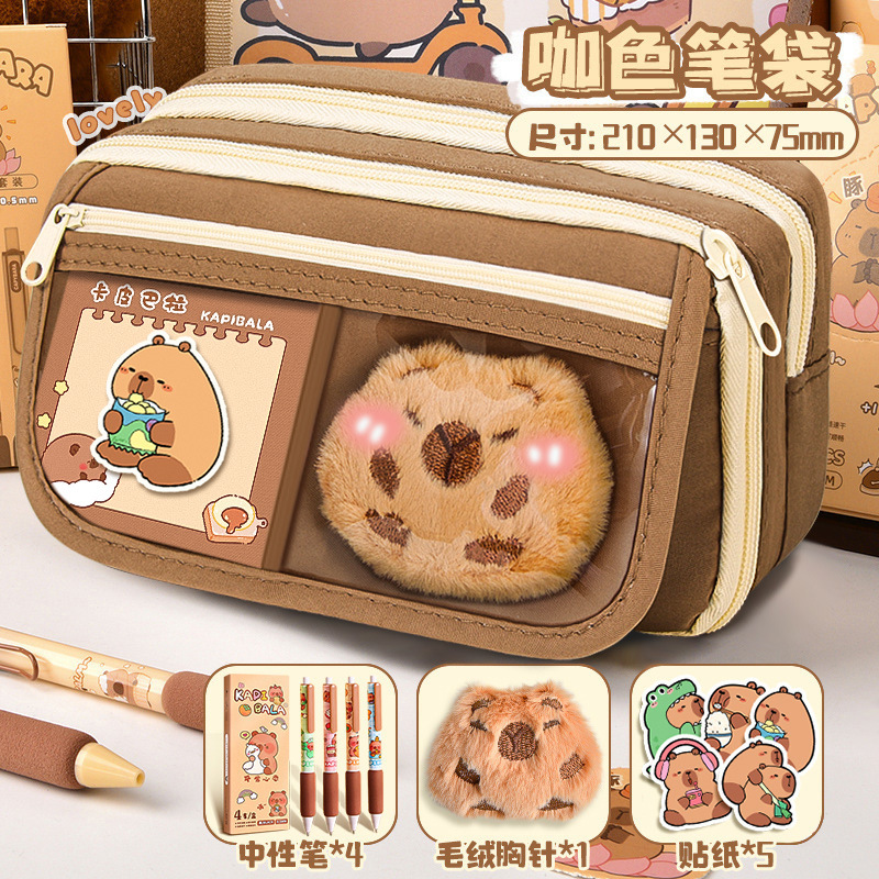Estuche de lápices grande para niñas, escuela primaria, multifunción