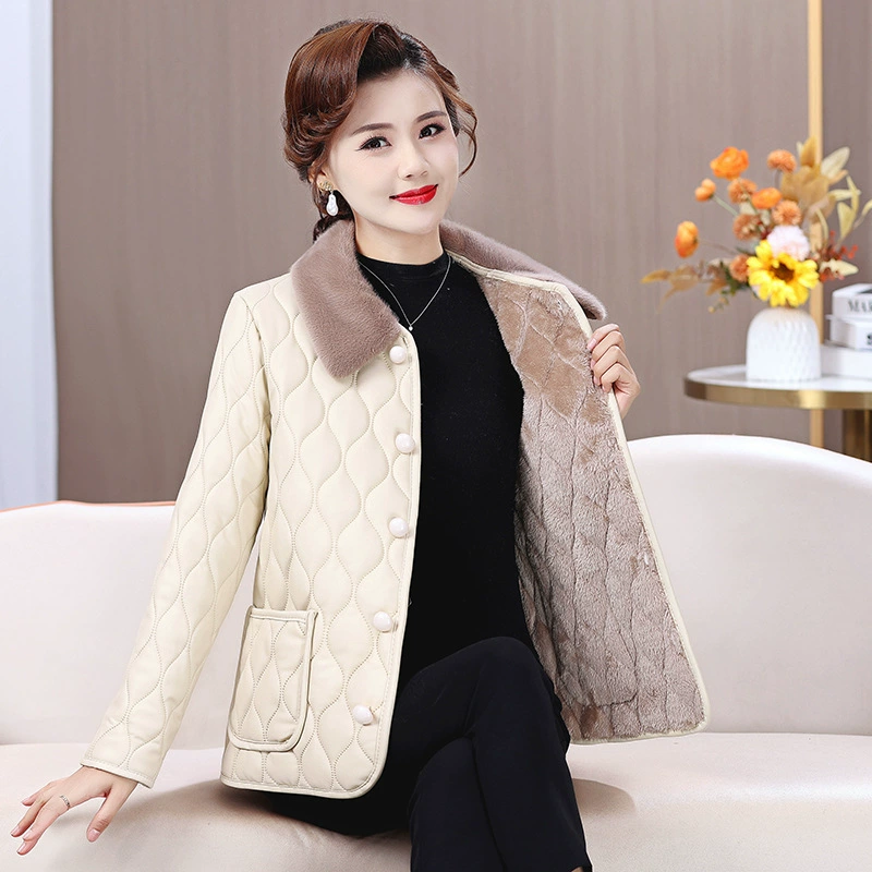 Winter long warm hoody, down jacket, for middle age, mid-length, plus size
