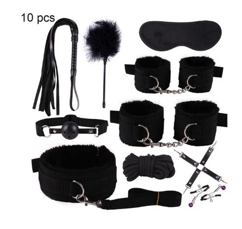 SM fun ten-piece set, bondage set, ribbon plush set, adult alternative toys wholesale