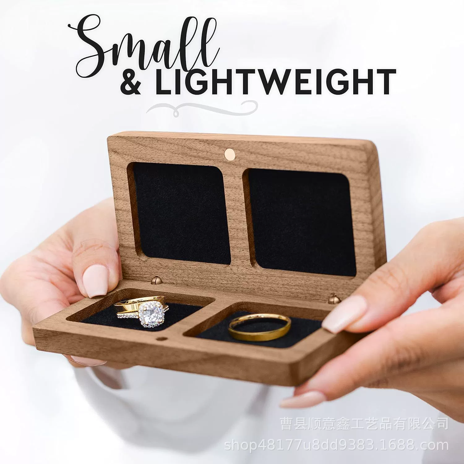 Коробка для ювелирных изделий из цельного дерева Коробка для хранения кольца черный орех из цельного дерева кольцо кольцо для показа лотка коробка для ювелирных изделий