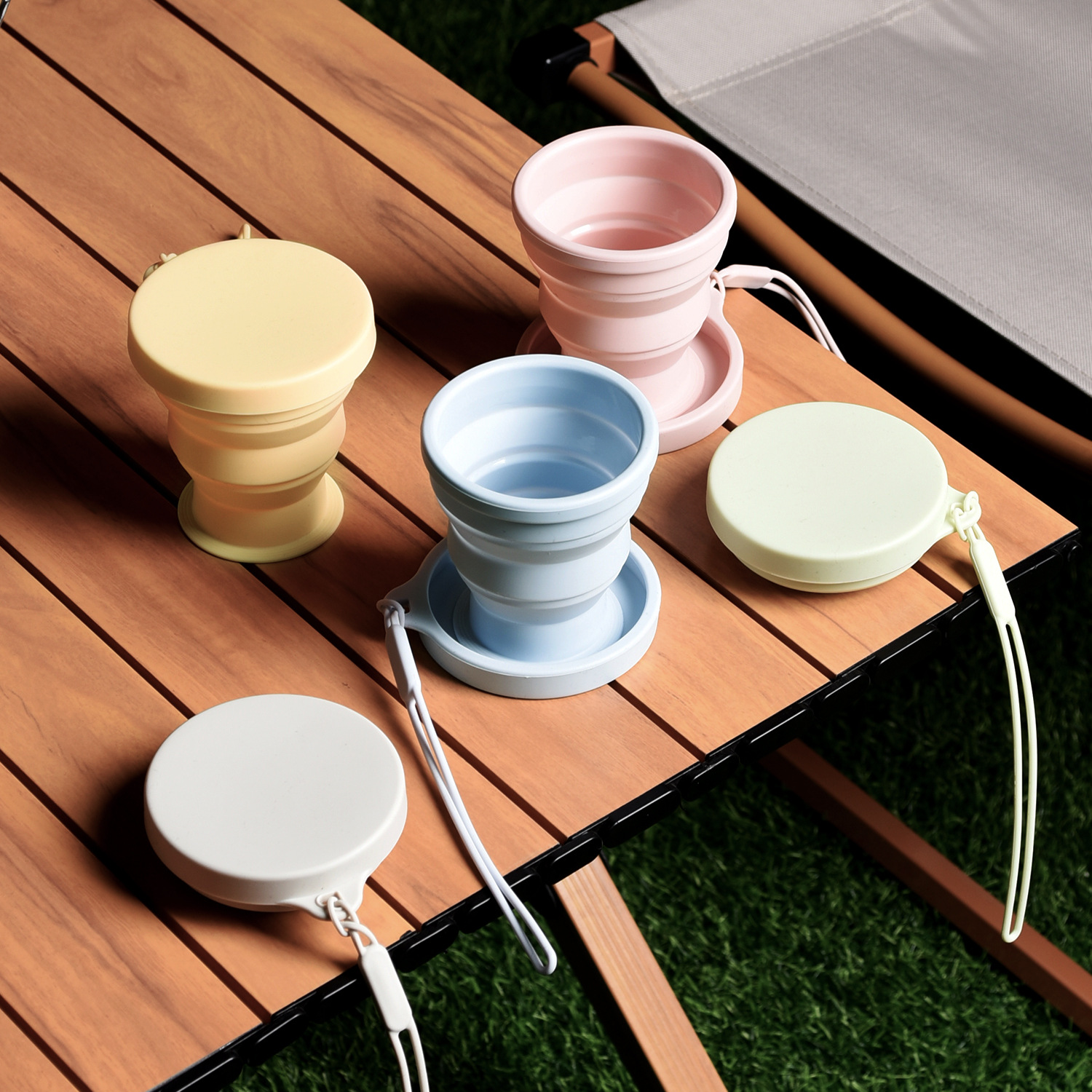 Mouthwash Telescopic Cup, Outdoor Food-Grade Silicone Foldable Water Cup, Unbreakable Travel Mouthwash Cup, Portable Cup