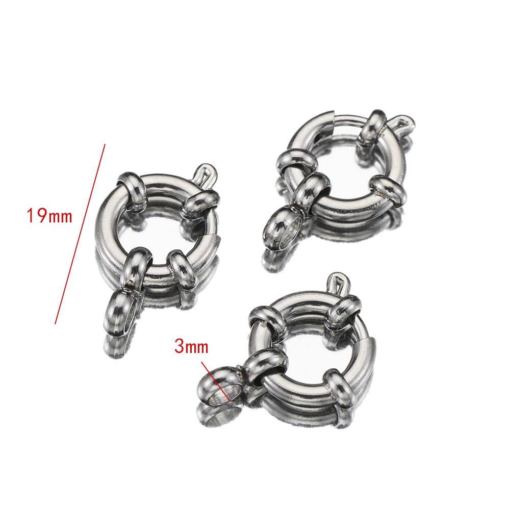 4 Pieces Per Pack Diameter 10mm Diameter 12mm Diameter 14mm Stainless Steel Solid Color Polished Jewelry Buckle display picture 4