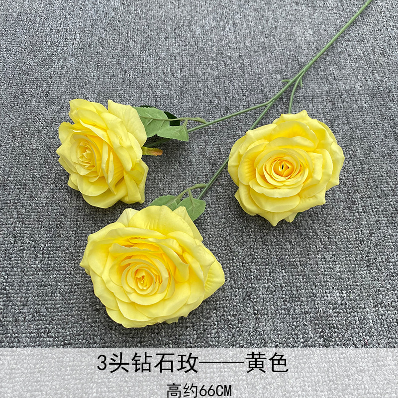 Artificial Rosa sola franela Rosa flor artificial boda decoración del hotel decoración del hogar arreglo de flores flor artificial Rose