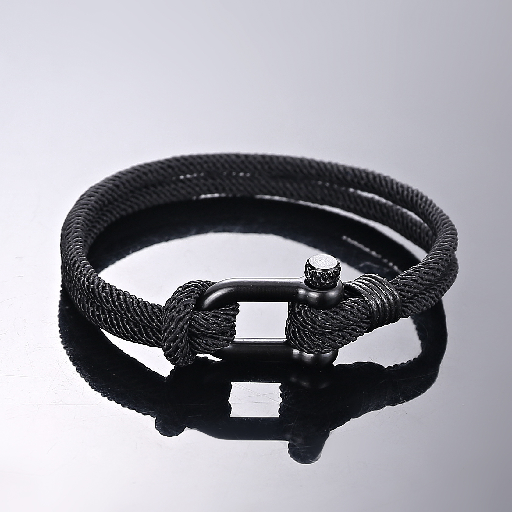 Retro Einfarbig Mailand Linie Titan Stahl Flechten Unisex Armbänder display picture 5