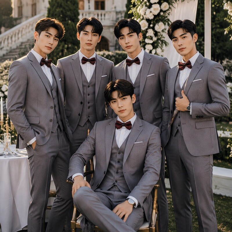 Groomsman suits, group suits, men's summer suits, large size groom's suits, vest three-piece suits, wedding suits Groomsman suits, group suits, men's summer suits, large size groom's suits, vest three-piece suits, wedding suits