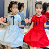 Summer short sleeve dress, solid skirt, cotton mini-skirt, doll, small princess costume, with short sleeve