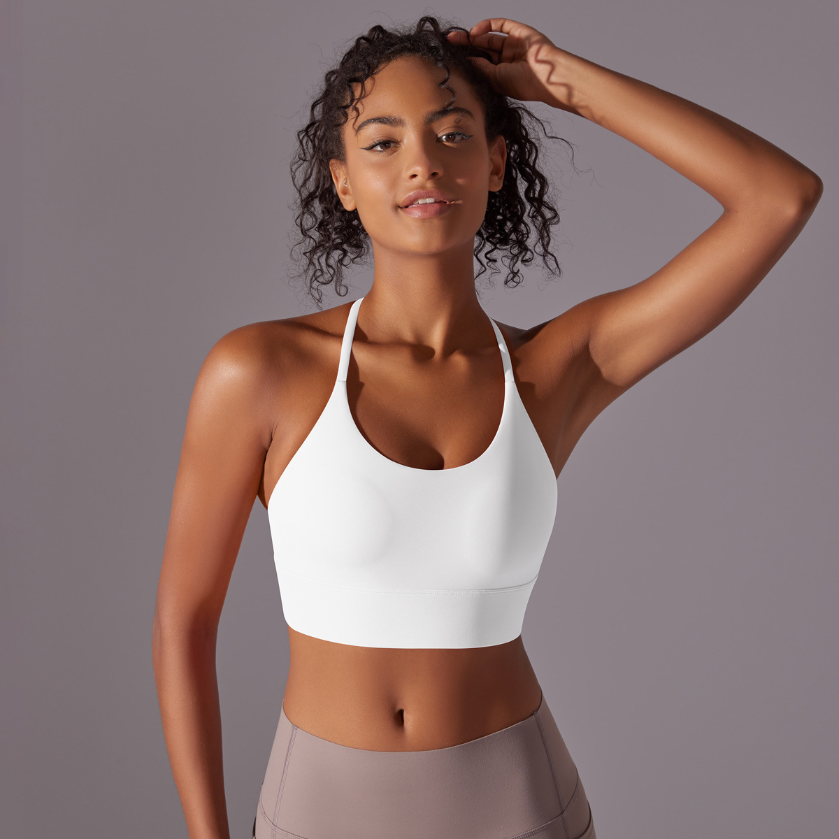 140g Weight Sleeveless Sleeve Length Nylon Fabric Type Short Top Length Halter Crisscross Tank Tops Type Fitness, Yoga, Sports Occasion Halter Neck Neckline Solid Color Pattern Sports Style Sports Solid Color Nylon Halter Neck Active Tops Halter Crisscross Tank 7