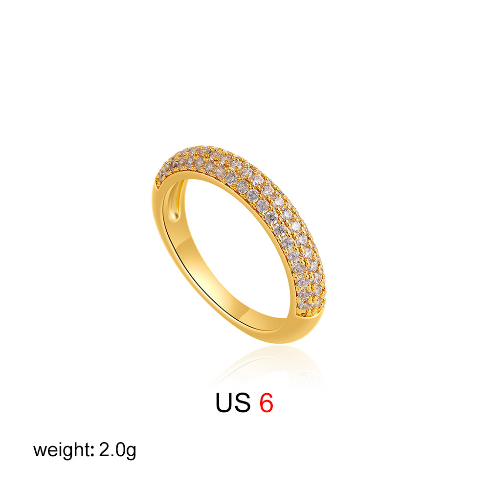 4g Weight Wholesale Jewelry Classic Style Shiny Geometric Copper 18K Gold Plated Plating Rings