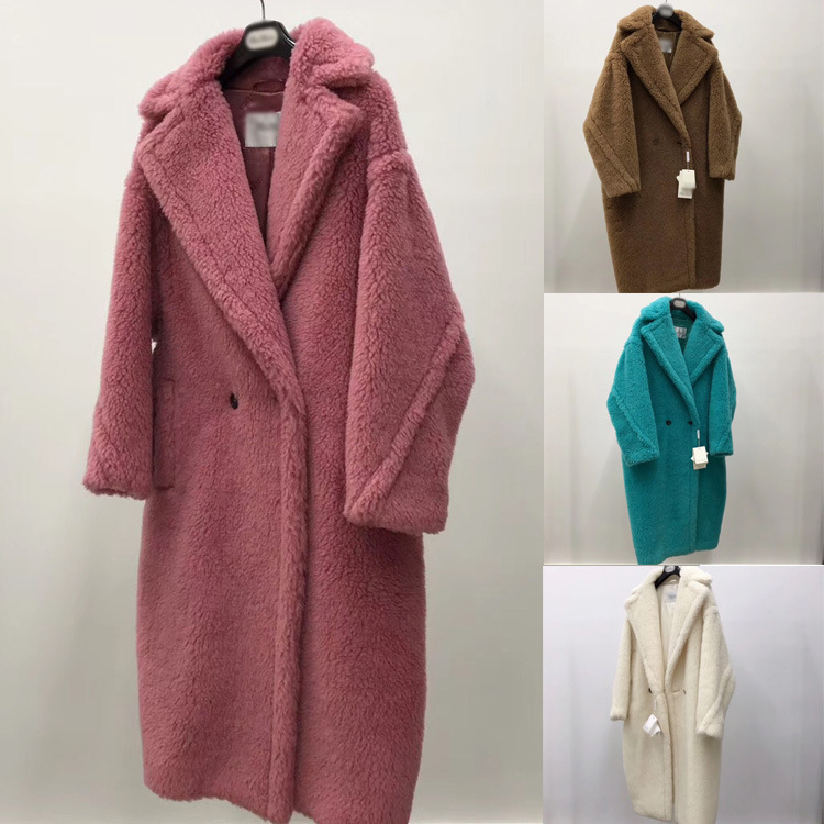 Teddy Bear Coat Women's Long m Family Max Song Qian Liu Tao Same Style Teddy Pink Wool Alpaca Fur Outwear