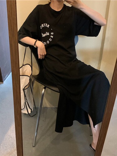 2025 summer Korean style shirt dress splicing French fashion loose large size fat fresh over-the-knee dress children