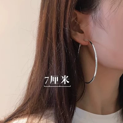 Серебряные серьги S925, булавка, простые элегантные обручи, 3–7 см