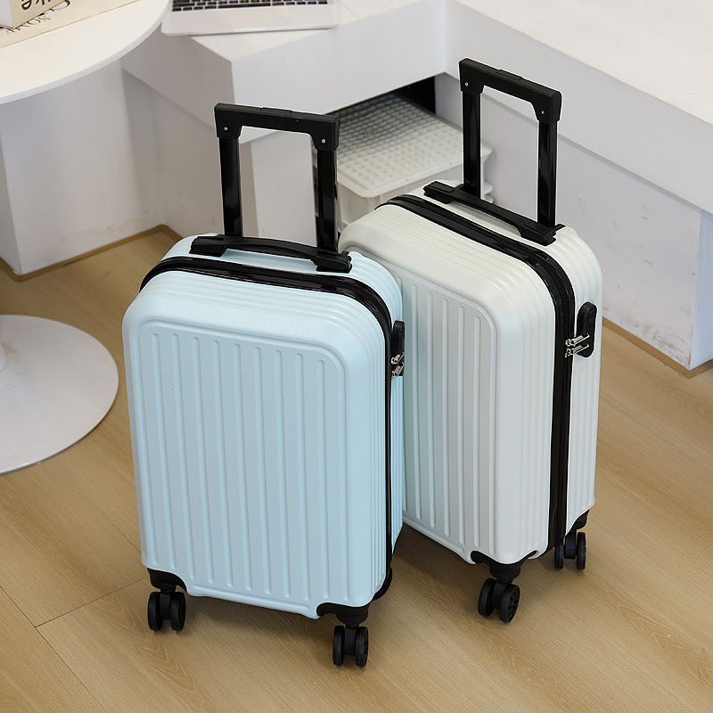 20inch Suitcase with universal wheels, minimalist vertical stripe hard-shell carry-on, scratch-resistant, pressure-resistant, large capacity, wholesale