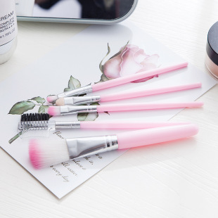 Makeup brush small gift five-piece set of 5 makeup brush set Pink beginner eye shadow brush eyebrow brush