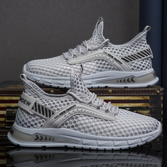 Men's Summer Mesh Sports Shoes, New Breathable Low-Top Athletic Casual Shoes for Men, Student Shoes, Water-Resistant, Cross-Border
