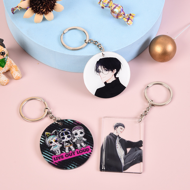 动漫卡通亚克力钥匙扣定 做双层透明汽车挂件 创意广告钥匙链制定