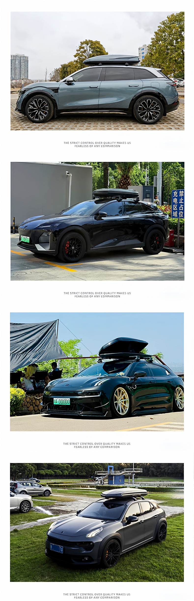 Roof luggage box for SUVs, universal car roof box, luggage rack, large-capacity recessed travel box, low-profile design