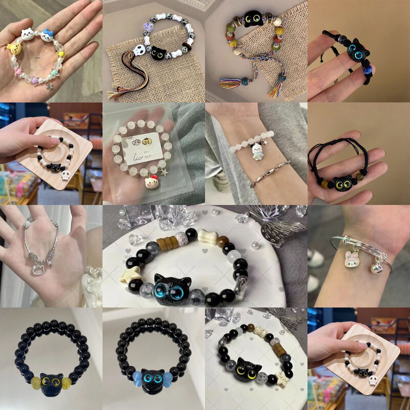 [No.3 Bracelet] New Chinese Cute Cat Bracelet Cartoon KT Cat Niche Design Light Luxury All-match Jewelry Delivery