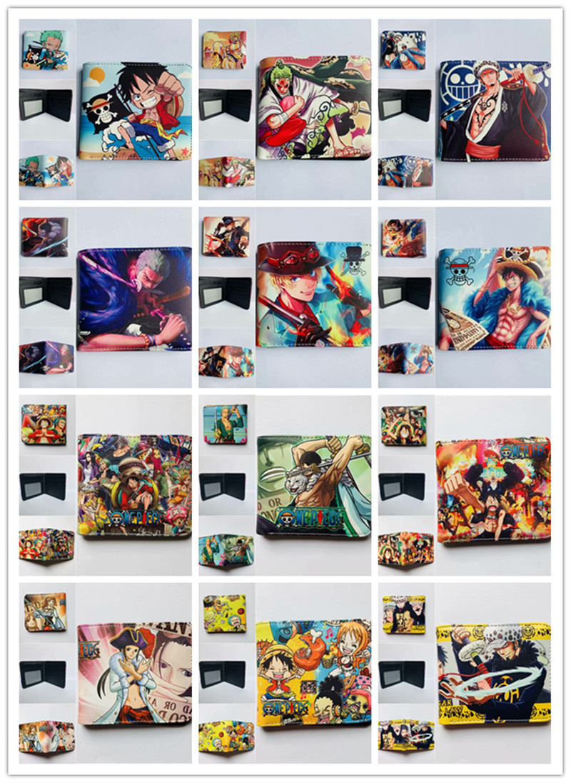 일본식 원피스 지갑 Luffy esuron 애니메이션 카드 홀더 동전 지갑 만화 학생 지갑