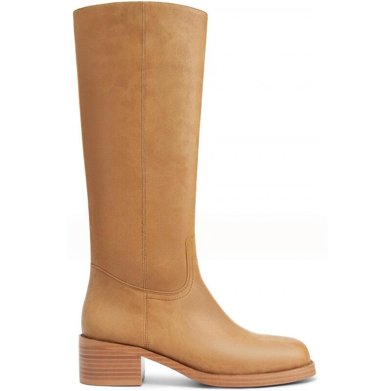 Women's Knee-High Boots, Square Toe, Thick Heel, High Boots, European and American Over-The-Knee Boots, New Women's Boots, Large Size Women's Shoes