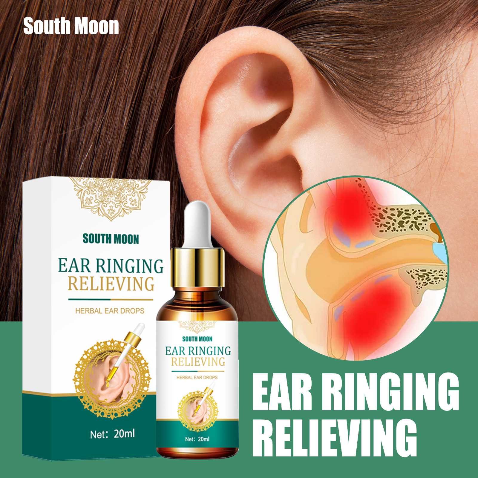South Moon Tinnitus gocce auricolari Tinnitus soluzione di cura esterna Soluzione di cura cocleare gocce auricolari_voghion.com